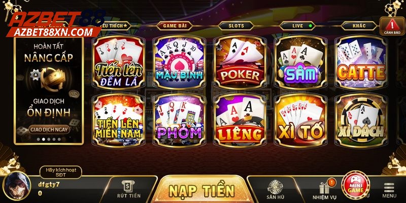 Game bài là một trong những sảnh hấp dẫn, làm nên tên tuổi của Go88